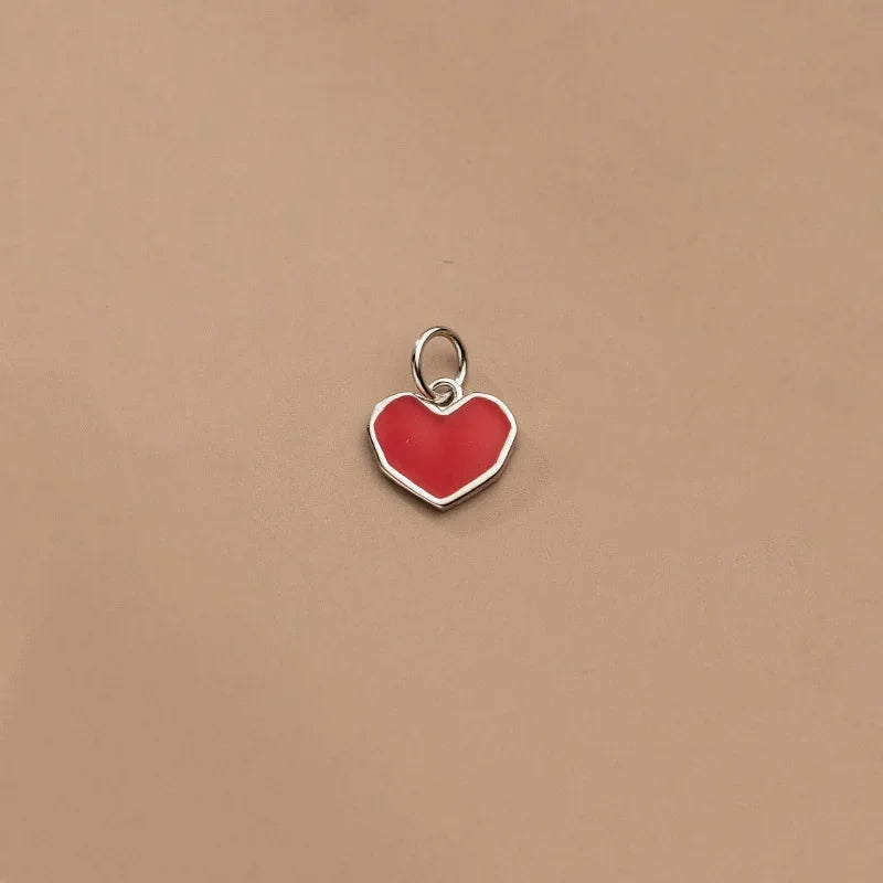 Red Heart Charm Pendant Handmade DIY Accessories HY298