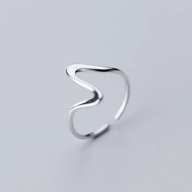 Trustdavis 100% 925 Sterling Silver Fashion Snake S Wave Cocktail Opening Ring For Women Silver 925 Ring Jewelry Gift DA343