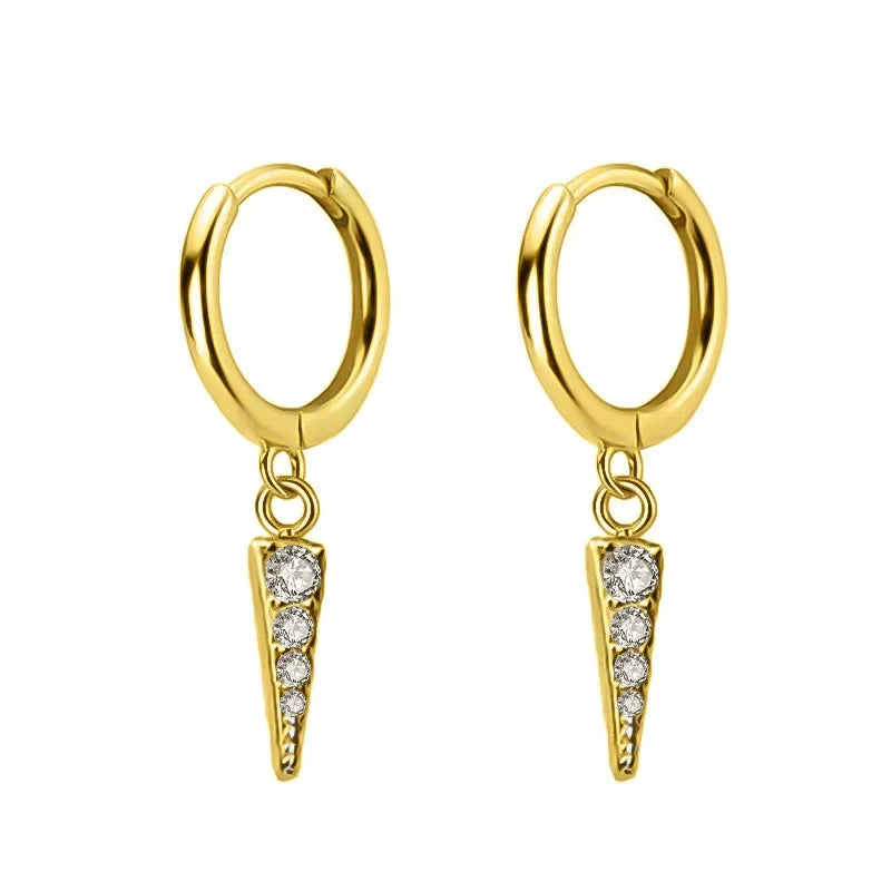 Geometric Triangle Zircon Earrings DA473