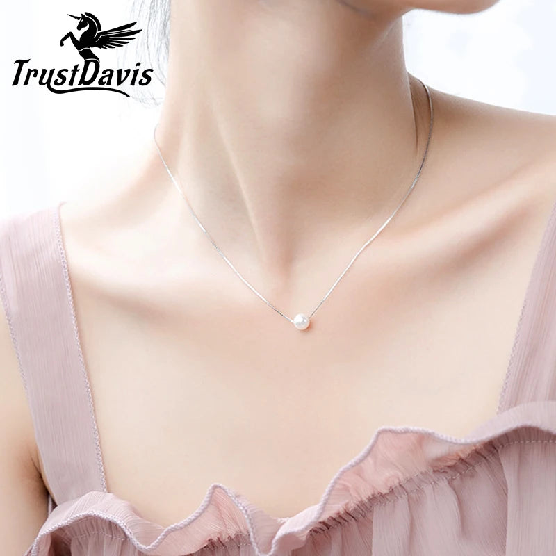 Pearl Pendant 40cm Short Necklace DA189