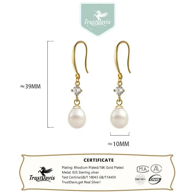 TrustDavis Real 925 Sterling Silver Fashion Vintage Minimalist Anniversary for Women Wedding Party Fine S925 Jewelry DS4003