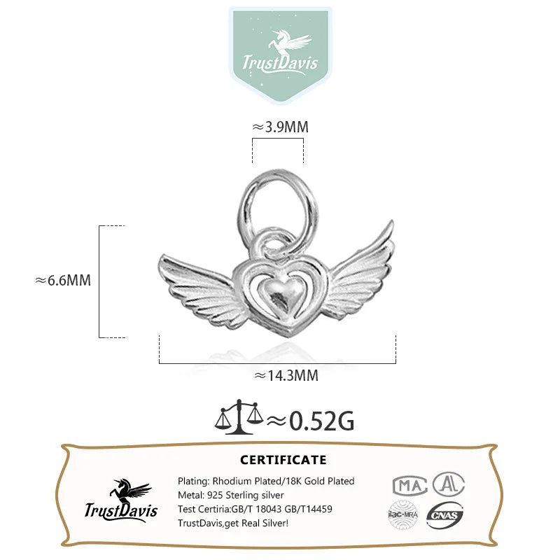 Love Angel Wings Charm Pendant Handmade DIY Accessories DZ1696