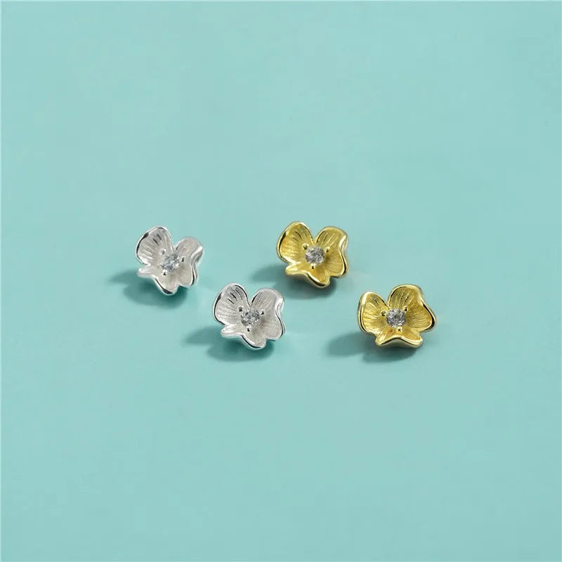 TrustDavis Real 925 Sterling Silver Bracelet Necklace Fashion Zircon Petal Separator Beads DIY Accessories Jewelry Gift DZ1793