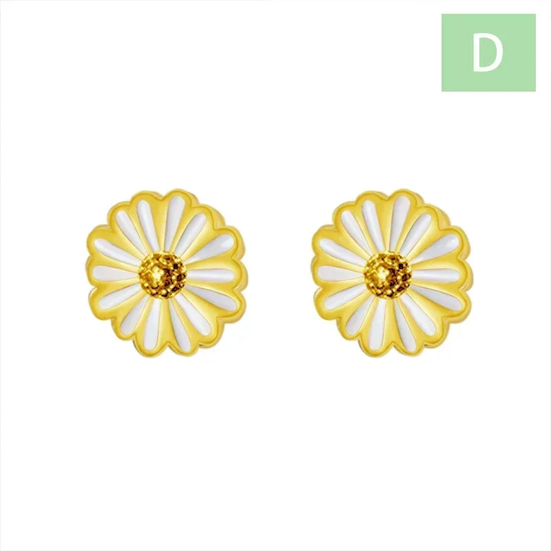 Real 925 Sterling Silver Charm Flower Stud Earrings DS4635