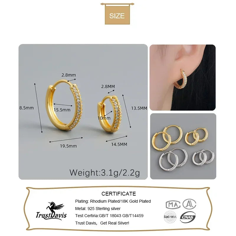Round Dazzling CZ Hoop Earrings DA2747