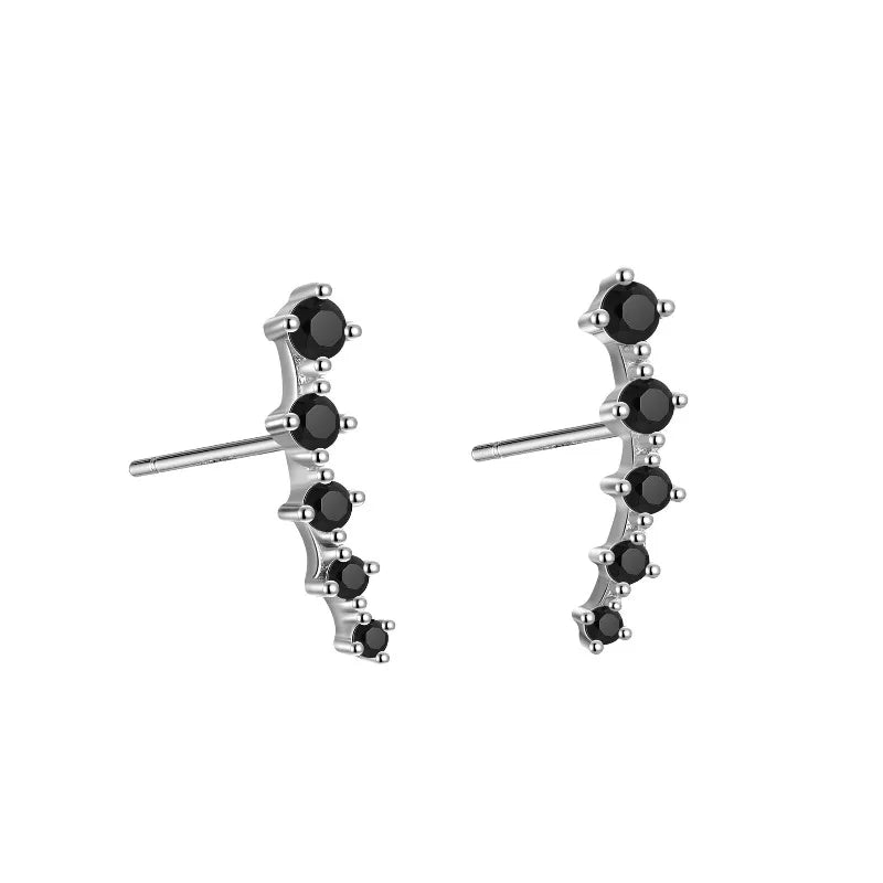 Fashion Unique Curved Colored Zircon Stud Earrings for Women DS4971