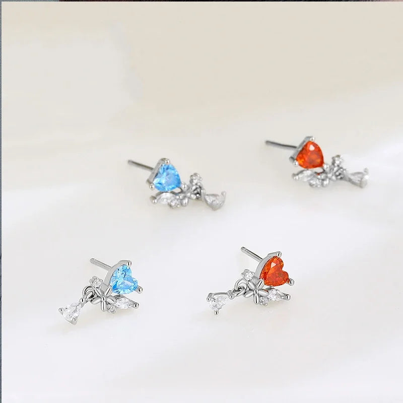 Blue Heart Stud Earrings DA3215