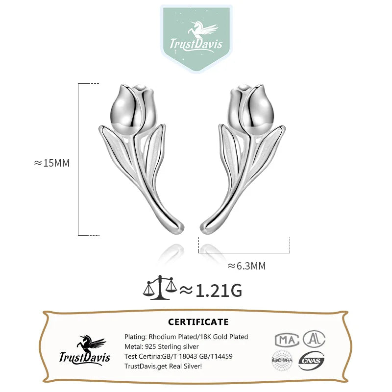 Tulip Flower Screw Stud Earrings DS4390