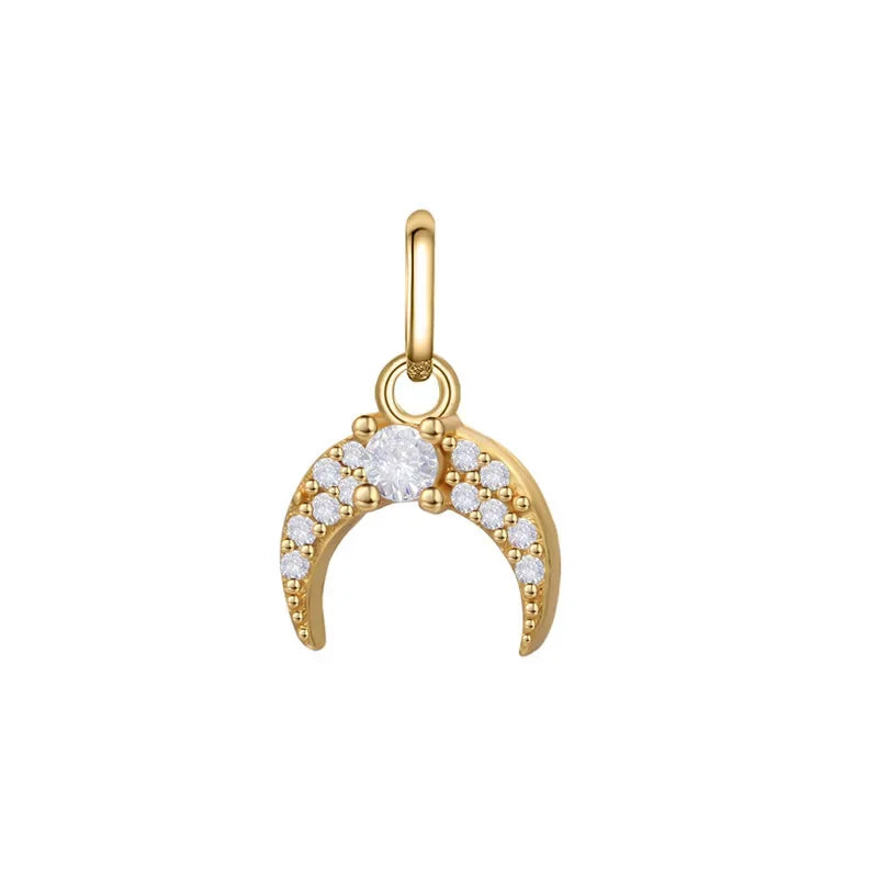 Moon CZ Cute Charm Pendant DIY Accessories DZ44