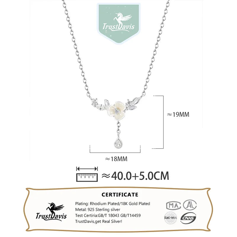 Gardenia Zircon Clavicle Necklace for Women DS4659