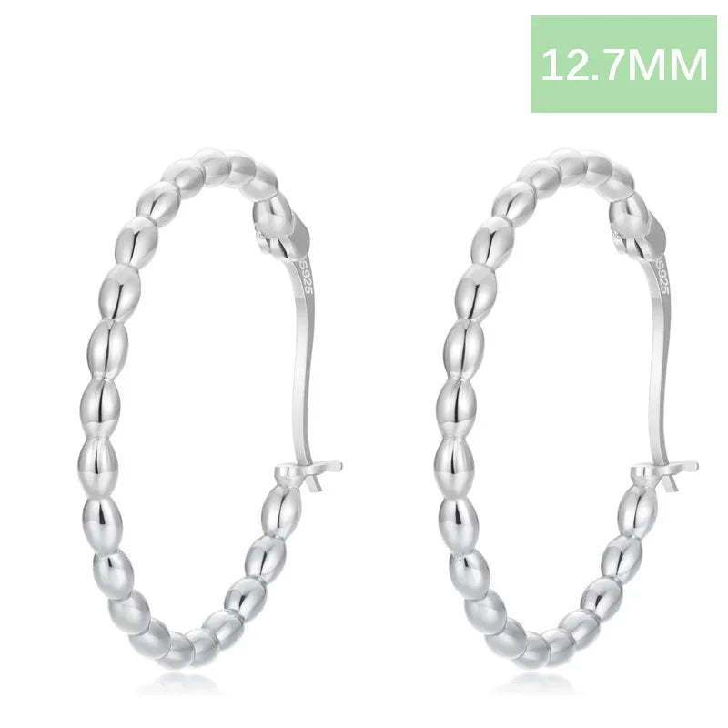 TrustDavis 2024 Real 925 Sterling Silver Sweet Geometric Twists Hoop Earrings for Women Wedding Party Fine Gift Jewelry DF025
