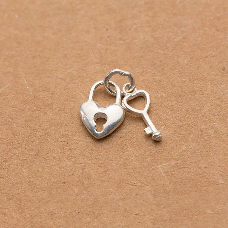 Heart Key Charm Pendant Handmade DIY Accessories DZ132