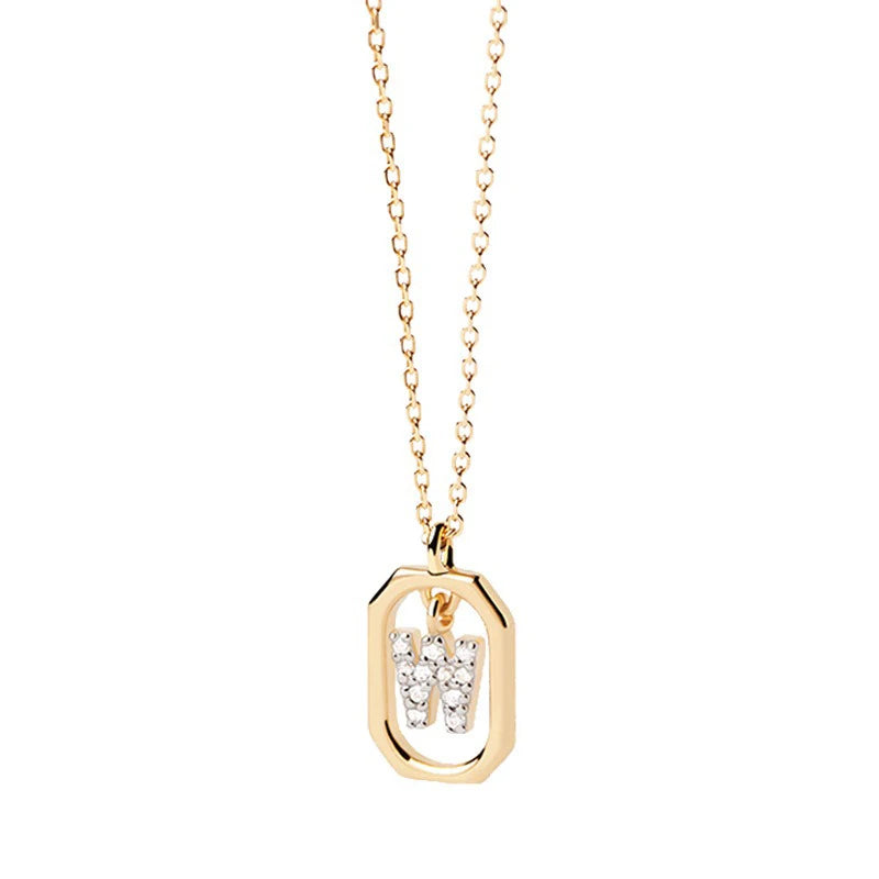 Square Hollow 26 Letter Necklace DS4772