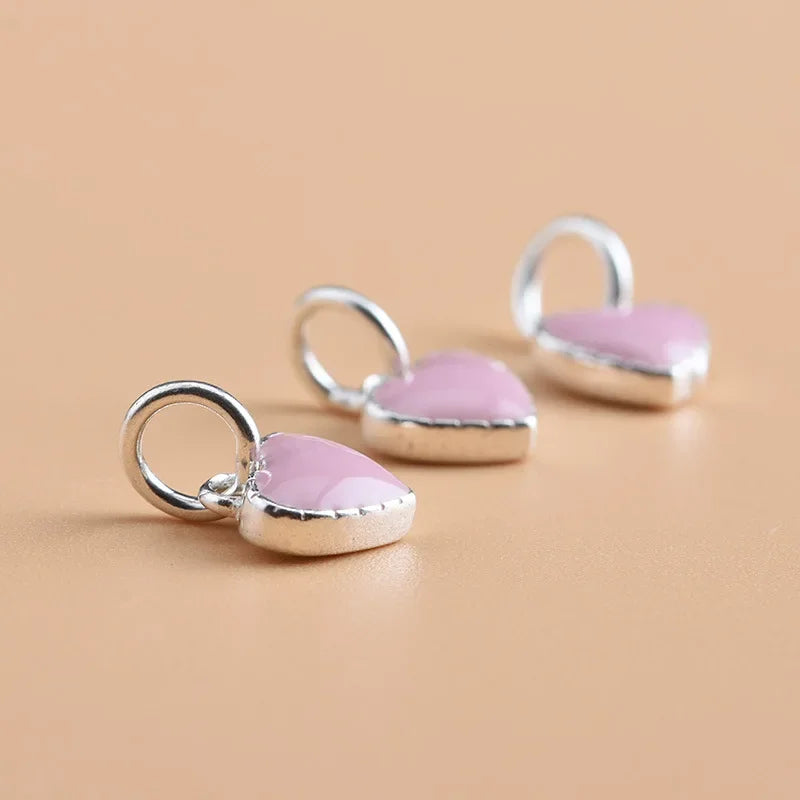 Pink Heart Charms Pendant DIY Accessories HY071