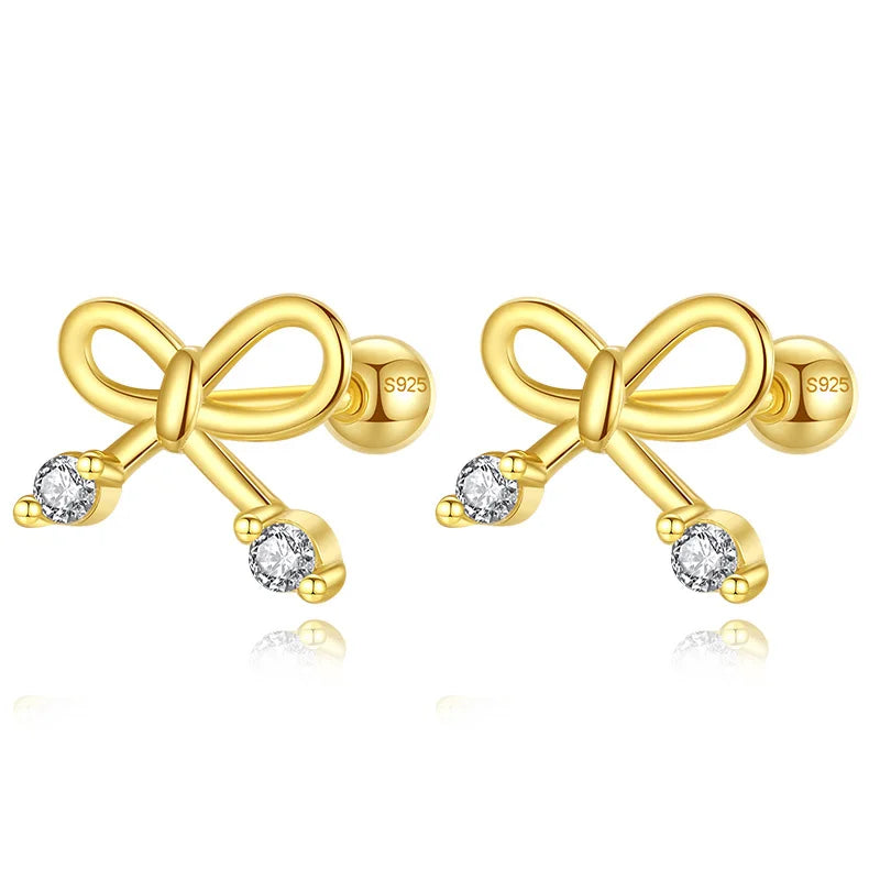 Bowknot Screw Stud Earrings DA2765