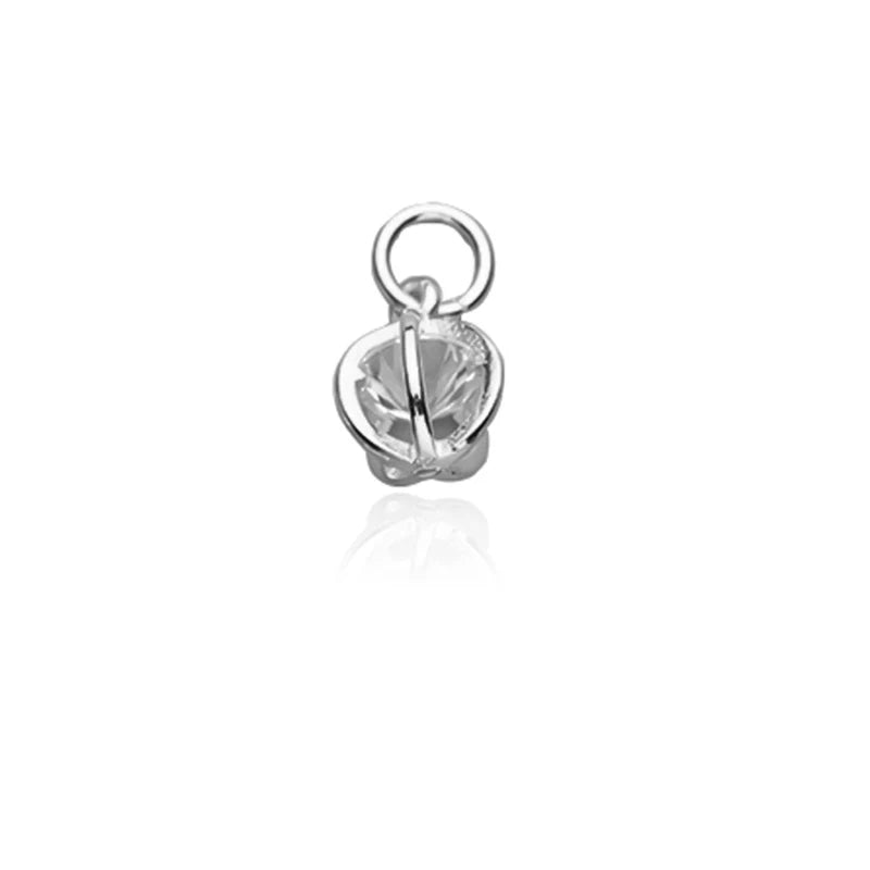 TrustDavis Real 925 Sterling Silver Inlaid Zircon Hollow Ball DIY Jewelry Accessories Party DZ1691
