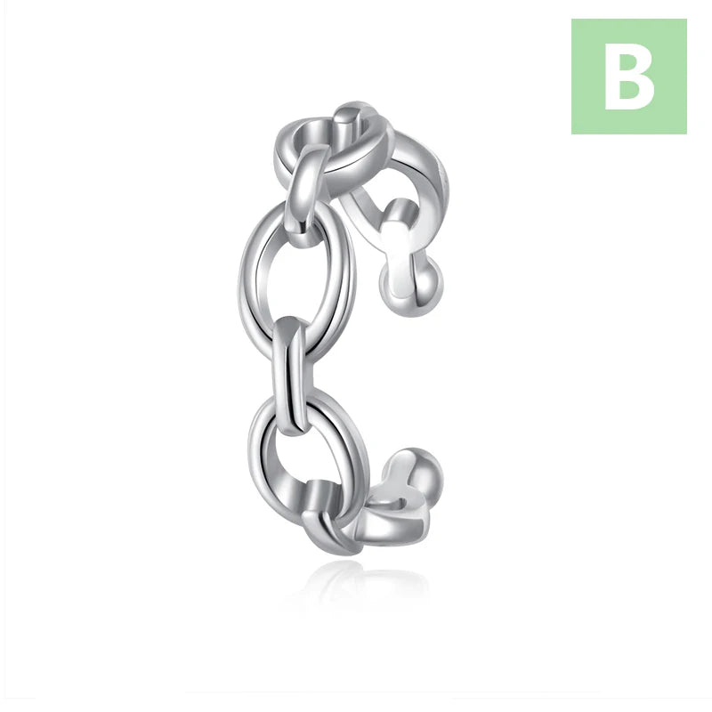 Trustdavis Real 925 Sterling Silver Fashion Openwork Chain Clip Earrings Mum Daughter Birthday Party Gift Jewelry DS4408