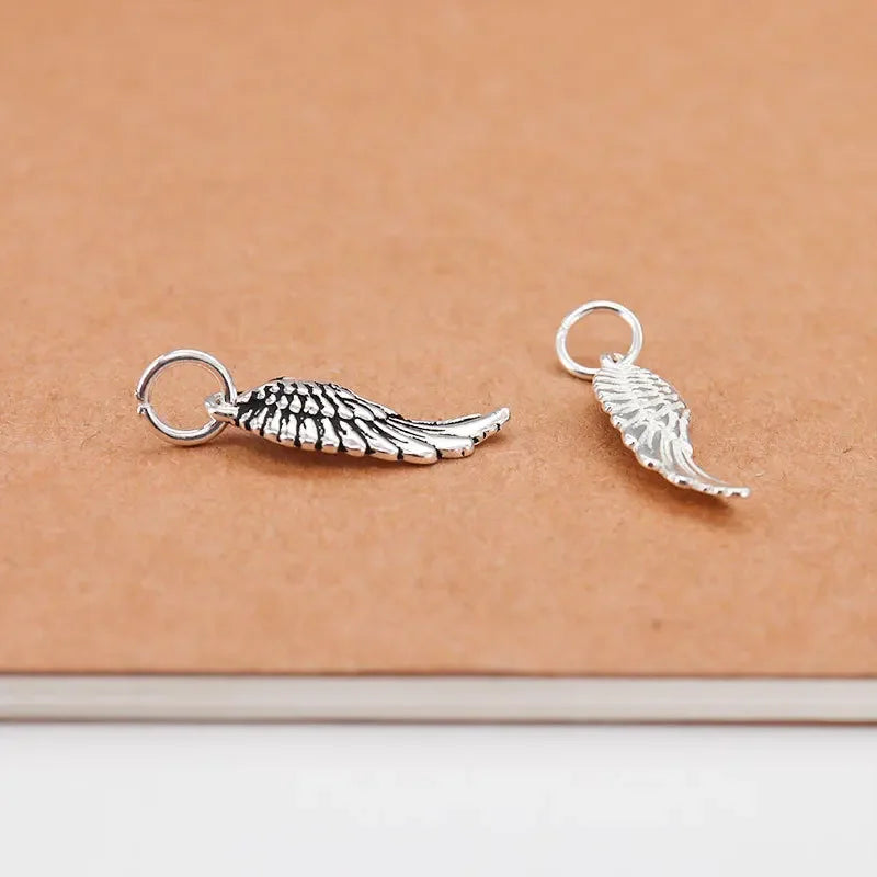 Angel Wings Charm Pendant DIY Accessories Fine 925 Jewelry HY800