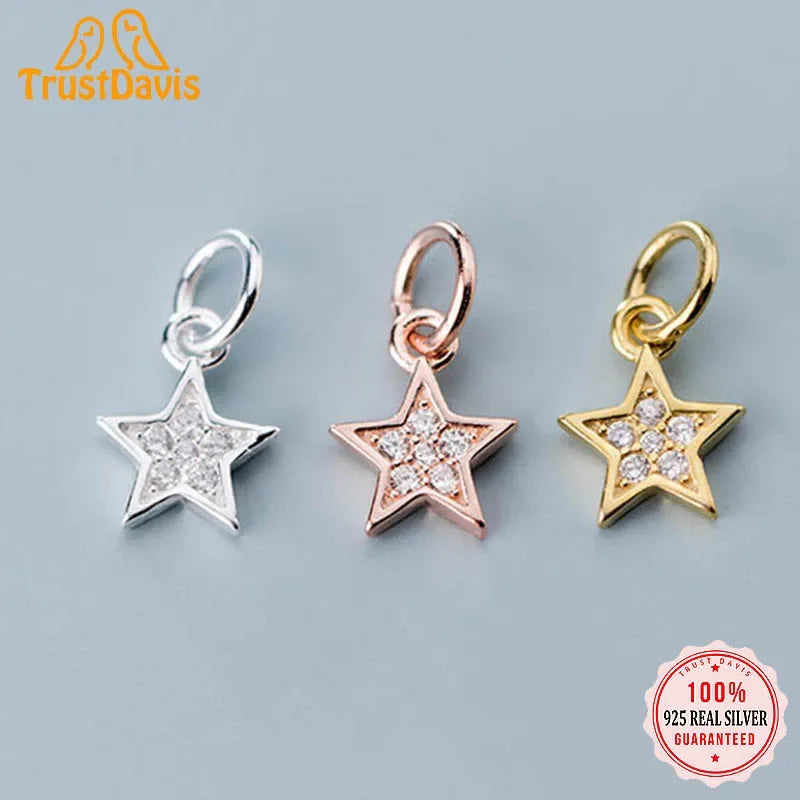 Star Dazzling Charm Pendant DIY Accessories Jewelry DZ109