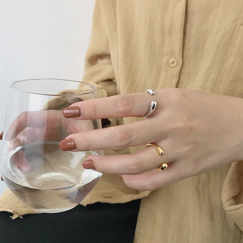 Irregular water drop Open Finger Ring DA143