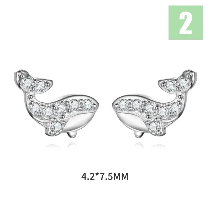 Fish Whale Stud Earrings DS4225