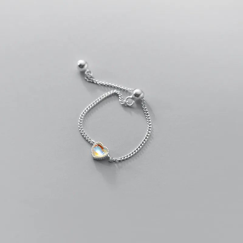 Romantic Heart Love Chain Opening Ring DA2397