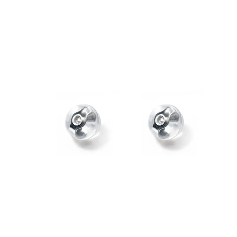 Trustdavis Real 925 Sterling Silver Silicone Ear Plug Earplugs Stud Earring DB1248