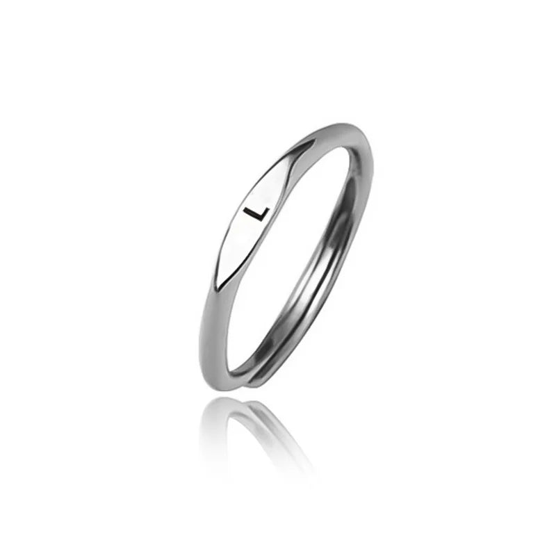 TrustDavis Real 925 Sterling Silver Rings for Women Party Jewelry 26 Letter Clear CZ Opening Ring Fine Birthday Jewelry DG0191