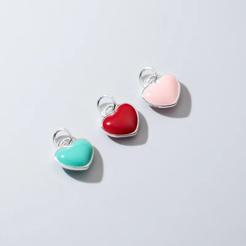 Colour Glaze Romantic Heart Charm Pendant DIY Accessories DZ11