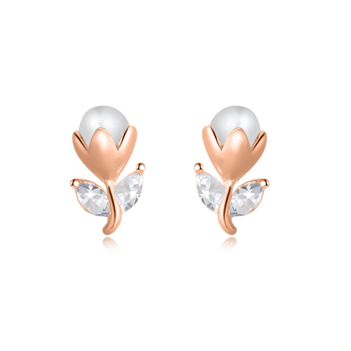 TrustDavis Girls 925 Sterling Silver Cute Romantic Tulip Flower Stud Earrings for Daughter Children Birthday Gift Jewelry DS4051