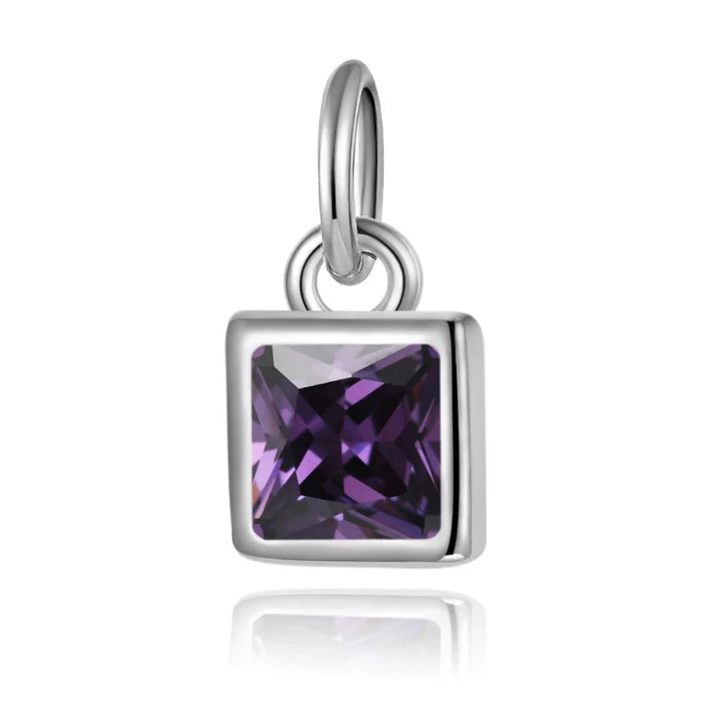 Square Zircon Pendant DIY Accessories Jewelry DZ1033