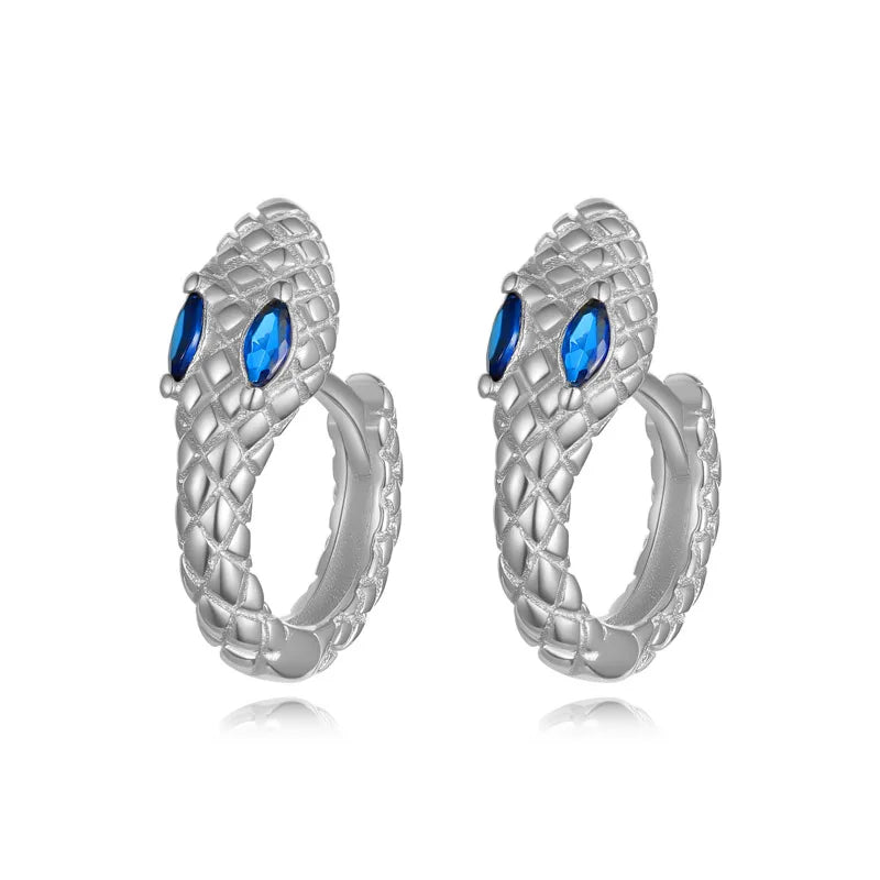 TrustDavis Girls 925 Sterling Silver Snake Design Hoop Earrings for Women Lady Wedding Party Fine S925 Jewelry DS4315