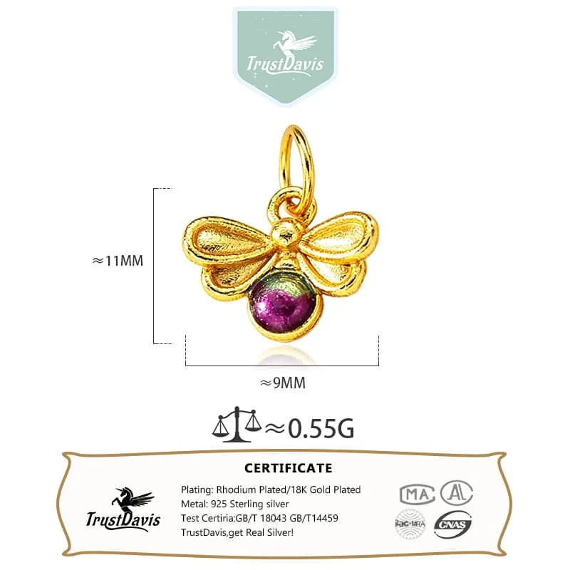 Fine Pendant Gold Insect Firefly Small Gift DZ1907