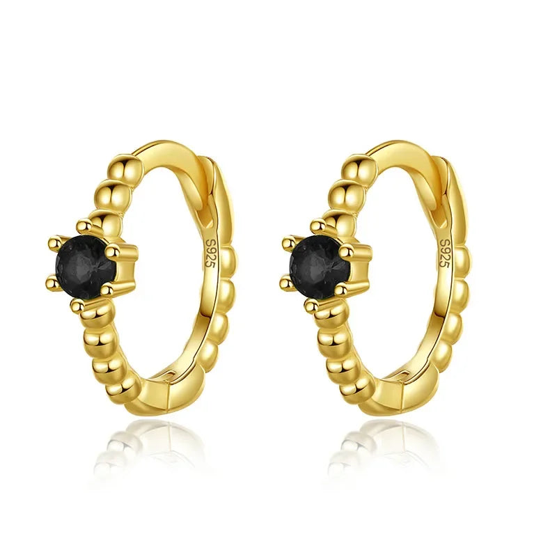 Trustdavis Real 925 Sterling Silver Fashion Colorful Zircon Charming Small Earrings For Women Rock Unisex Party Jewelry DA2645