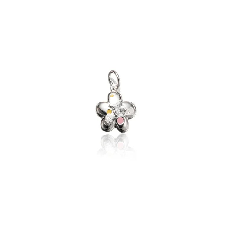 TrustDavis Real 925 Sterling Silver Cute sweet Flower Charm Pendant Handmade DIY Accessories Wholesale DZ1677