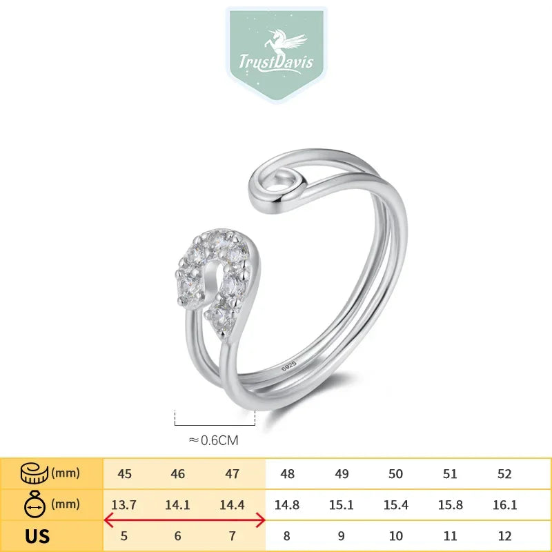 Paper Clip CZ Ring Cute Gift DF376