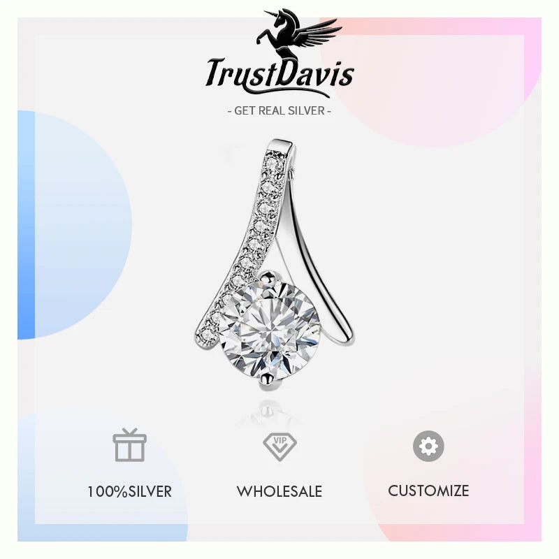 Fashion Simple Teardrop Shape Zirconia Pendant Handmade DZ1753