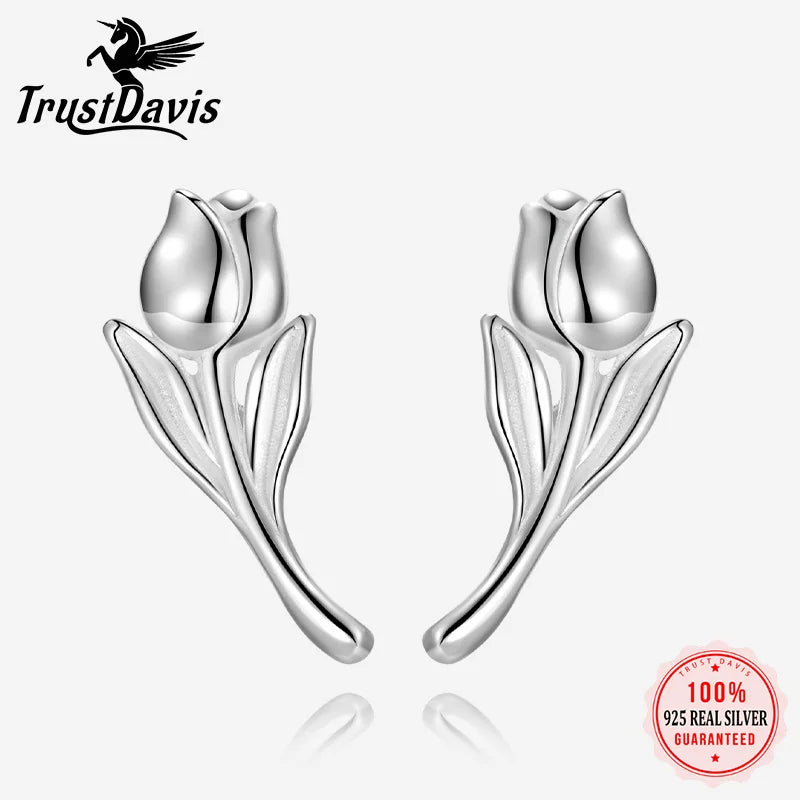 Tulip Flower Screw Stud Earrings DS4390