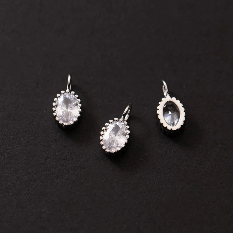 TrustDavis Real 925 Sterling Silver Fashion Water Droplet Charm Pendant Handmade DIY Accessories Fine Jewelry Wholesale HY042