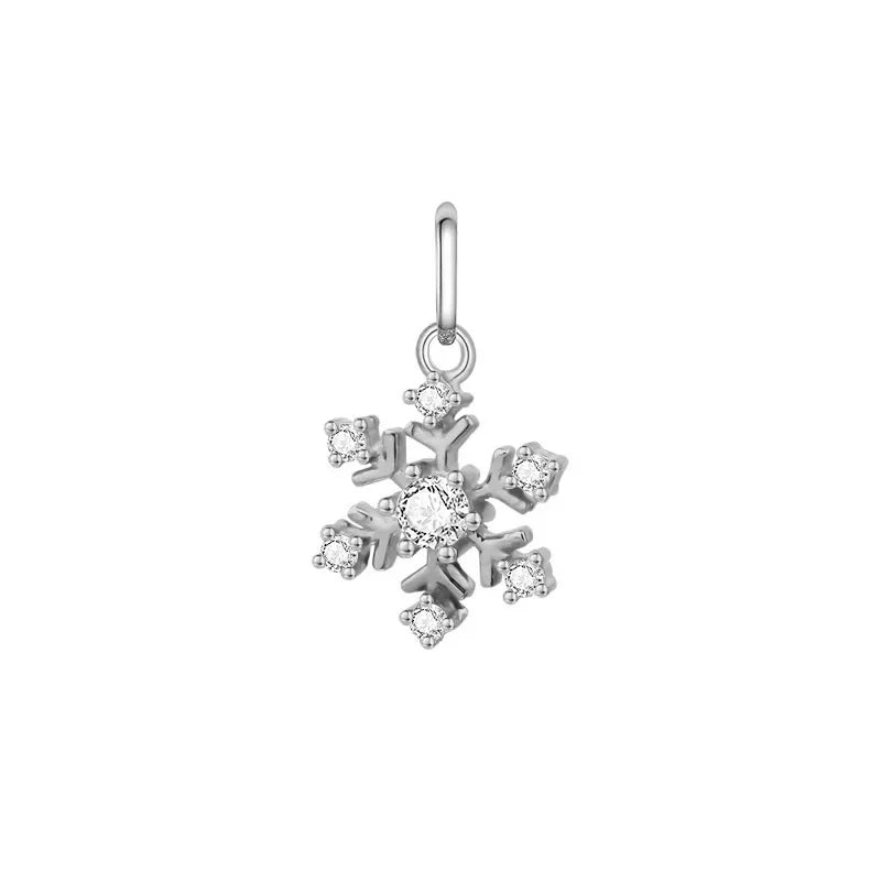 Snowflake CZ Charm Pendant DIY Accessories DZ73