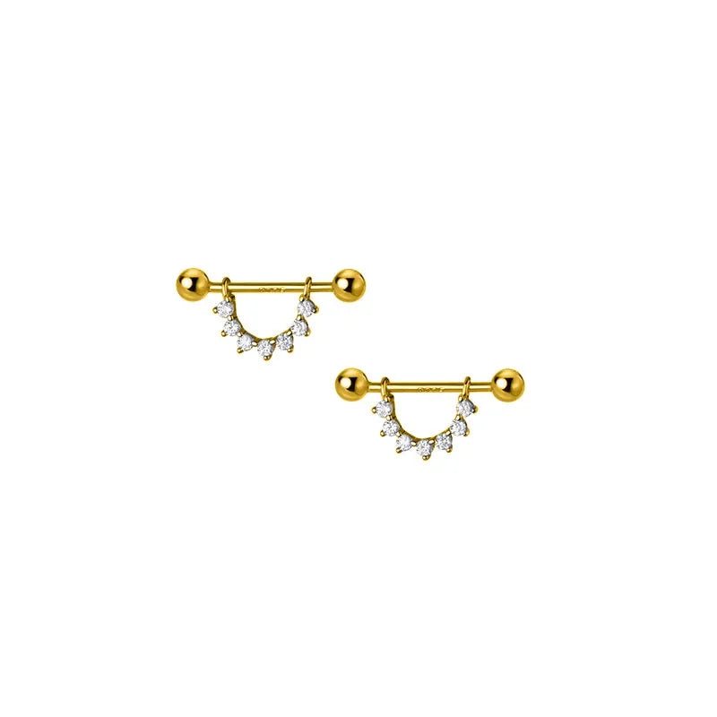 Sweet U Shape Dazzling Screw Earring DB1452