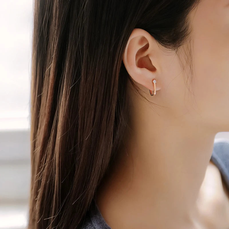 Geometric Charm Hoop Earrings H078