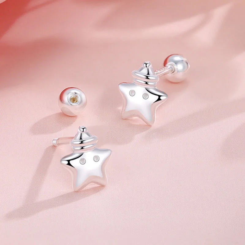 Star Sleeping Cap Silver Earrings DS4895
