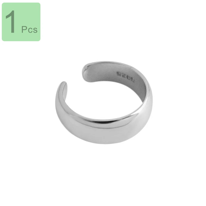 TrustDavis 1Pcs Real 925 Sterling Silver INS Smooth Surface Ear Cuff Clip on Earrings For Women Wedding Party Fine Jewelry DA149