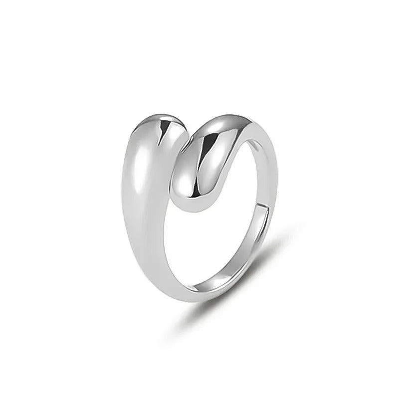 Simple Water Drop Cocktail Opening Ring DS3939