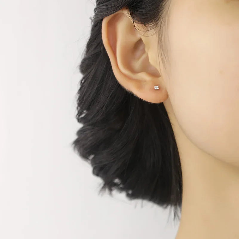 Trusta 925 Sterling Silver Classic Clear Cubic Zircon Triangle Square Stud Earrings For Women Sterling Silver Jewelry DA419