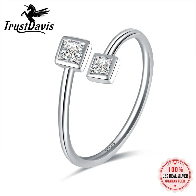 FAS Square Cocktail Opening Ring Sizable DA135