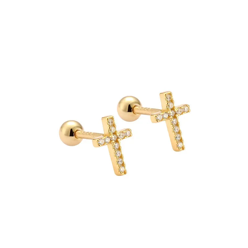 Trustdavis Real 925 Sterling Silver Stick Screw Stud Earrings For Women Children Baby Girls Kids Mini Minimalist Jewelry DA45