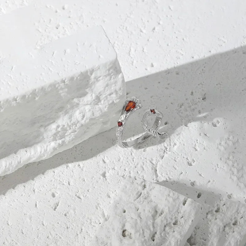 TrustDavis S925 Solid Sterling Silver Cute Cat Claw Cocktail Opening Ring for Women Grils Party Fine Jewelry Wholesale DS3863