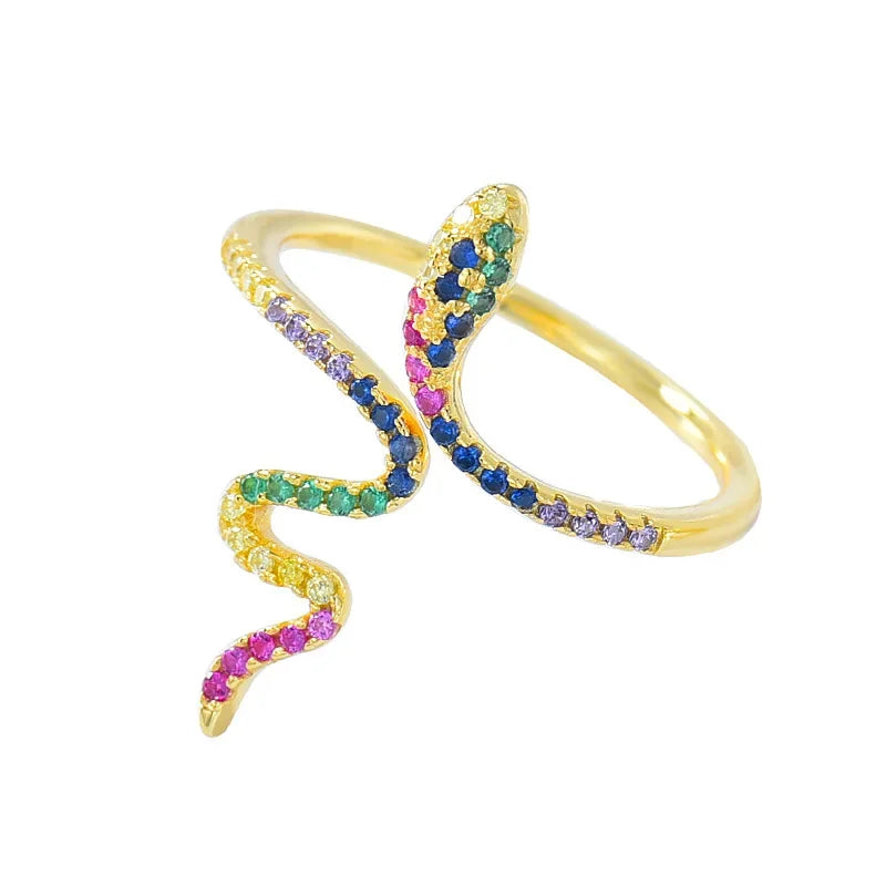 Snake Dazzling Zircon Opening Rings DA2434
